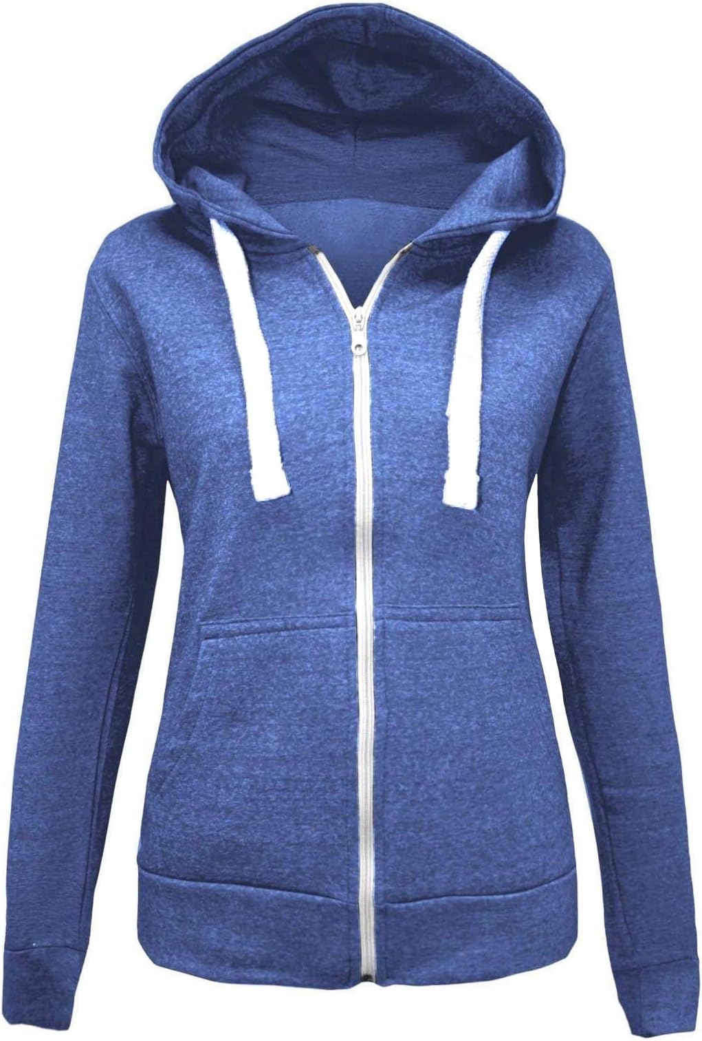 Parsa Fashions Ladies Plain Zip Up Hoodie Womens Fleece Hooded Top Long Sleeves Front Pockets Soft Stretchable Comfortable PLUS SIZES Small to XXXXXXXL (UK 6-30)