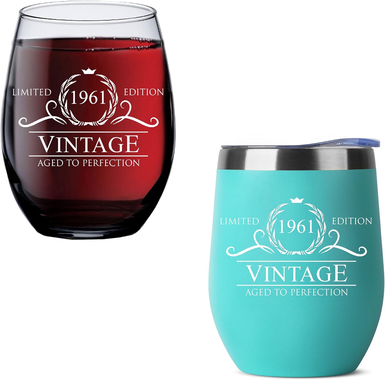 1961 60th Birthday 100 Quality Warranty Bundle Set Of 2 15 Stemless Wine Oz Glass 1961 60th Birthday 100 Quality Warranty Bundle Set Of 2 15 Stemless Wine Oz Glass