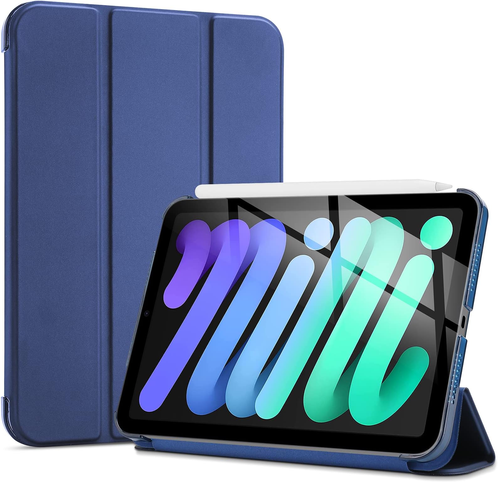 ProCase Smart Case for iPad mini 7 A17 Pro 2024/iPad Mini 6 2021 8.3 Inch iPad mini 7th/6th Gen Case, Hard Back Cover for iPad mini 8.3" 7th Gen A2995/A2996/A2993/6th Gen A2567 A2568 A2569 -Navy