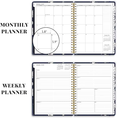 Miniatura 3 de Agenda 2024 grande semanal y mensual, 8.5 x 11 pulgadas, planificador diario en espiral 2024, agenda A4 y organizadores con pestañas de enero a