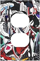 Vista 31 de William Morris Floral Boho Azul Medianoche Azul Bohemio Flor 1 Banda Dúplex Cubierta de Salida Decorativa Receptáculo Único Interruptor Eléctrico