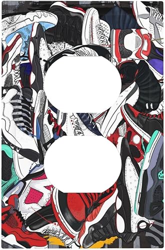 Miniatura 31 de Cubiertas Decorativas para Interruptor de Luz de Palanca Triple Retro Rojo Pulpo Monstruo Ola Marina Azul de 3 Segmentos Cubiertas de Placa de Pared