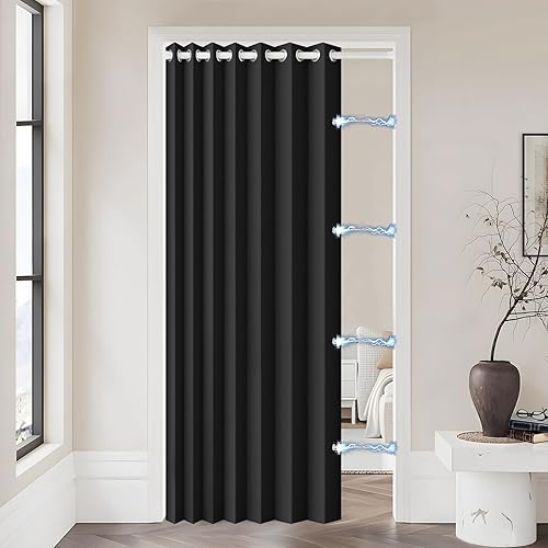 Miniatura 61 de Persianas verticales de tela, persianas de puerta 100% opacas, persiana vertical para puertas correderas, 1 panel, 100 pulgadas de ancho x 84 Blanco