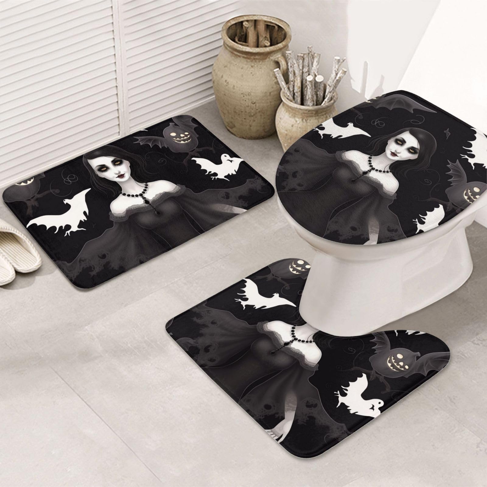 Tapis de bain gothique en flanelle pour transformer votre routine d'Halloween