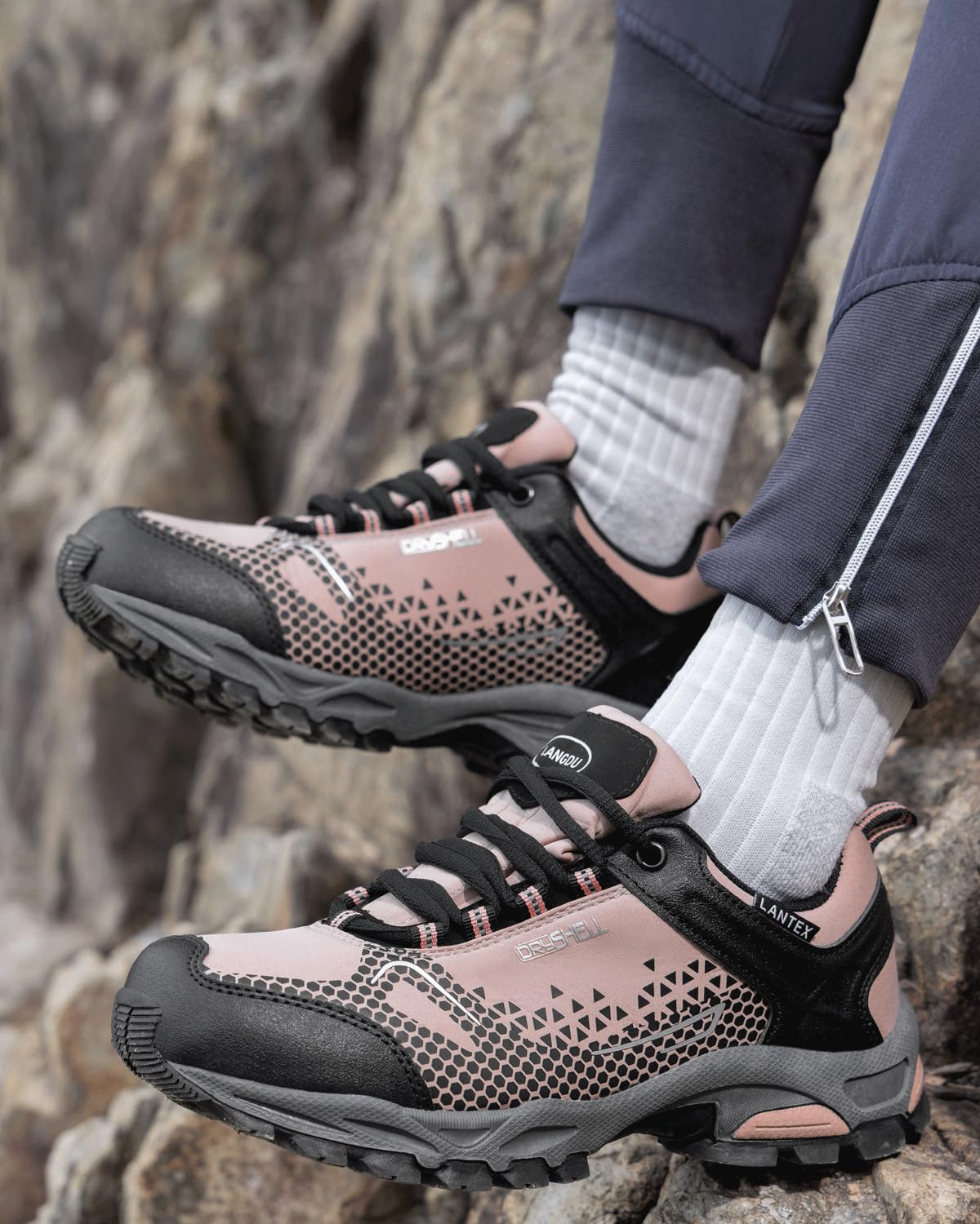 LANGDU Botas Montaña Zapatos Senderismo Hombre Mujer 38-46 | Impermeable,Transpirable,Suela Antideslizante,Cómodo,Ligero,Amortiguación,Senderismo y Montaña