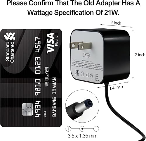 Miniatura 5 de Adaptador de corriente de 21 W para Echo (1 y 2 generación), Echo Show (1 generación), Echo Plus (1 generación), Fire TV (2. generación), Echo Look,