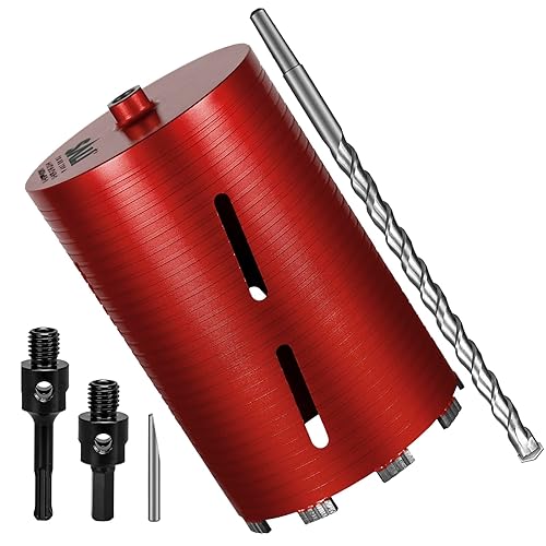 Miniatura 25 de Brocas de núcleo de diamante SALI de 1 3/4" de diámetro, 254mm/10" de profundidad de perforación, rosca de 5/8-11", broca de núcleo turbo con