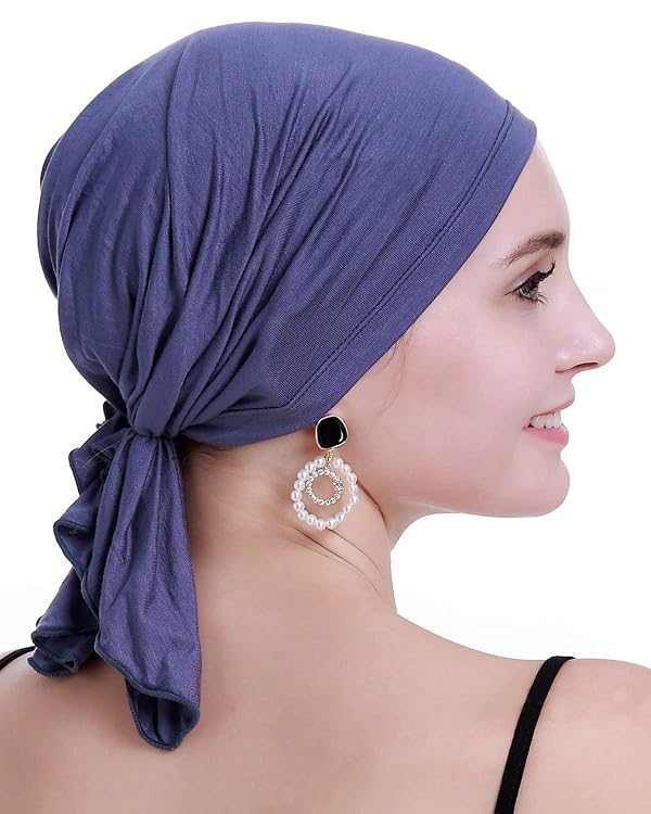 osvyo Chemo Headscarf for Women Hair Loss - Cancer Slip On Headwear Turbans Sealed Packaging Denim Blue by osvyo - Used condition - Image 6
