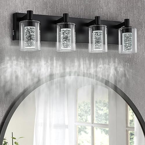 Miniatura 10 de SineRise Luz de tocador con 3 modos de color (3000K/4000K/6000K), lámpara de baño LED de protección ocular, lámpara de pared moderna regulable sobre