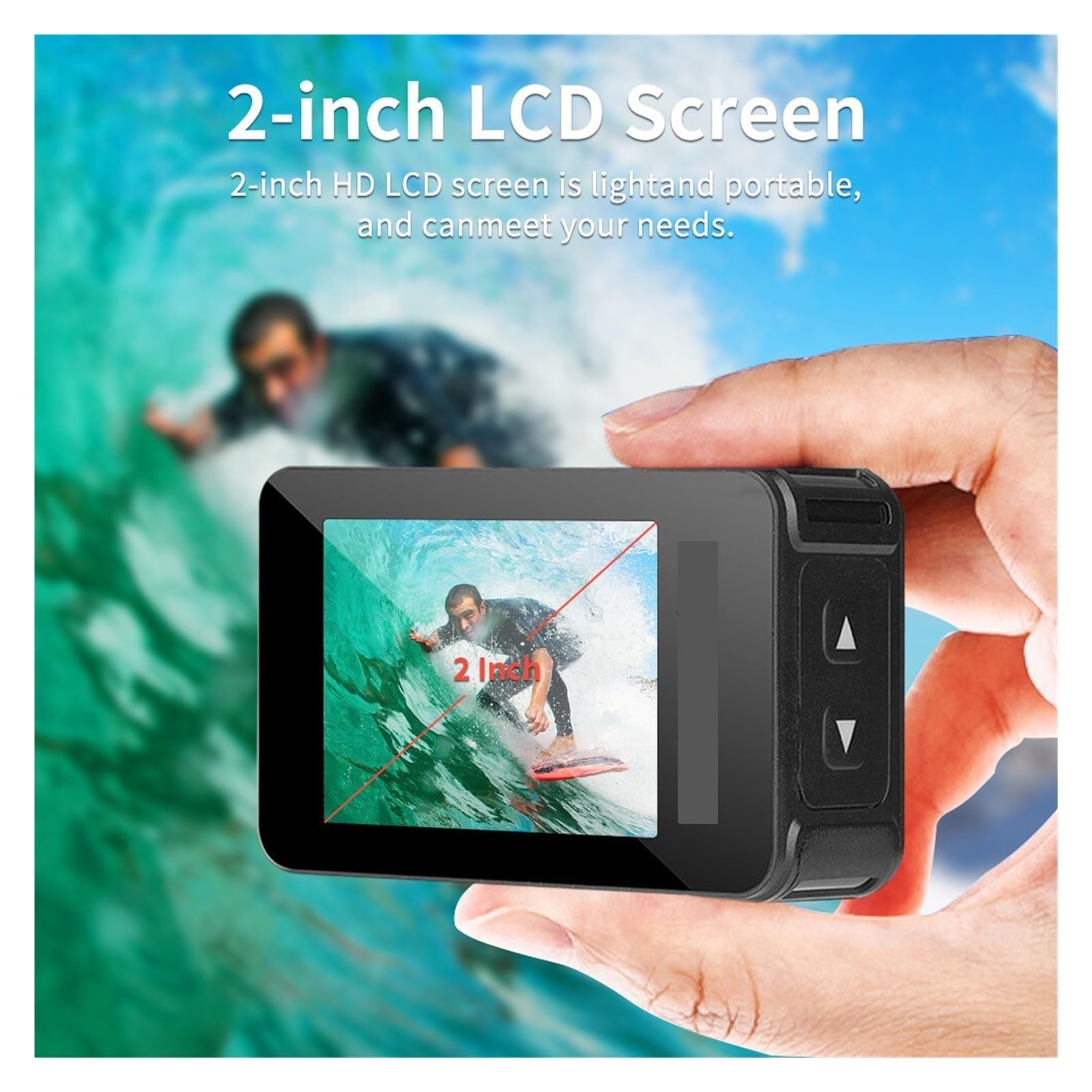 Action Camera Sport 2.0 inch Screen 10M Underwater Body Waterproof Helmet Registrazione Video Alta Risoluzione(No SD Card)