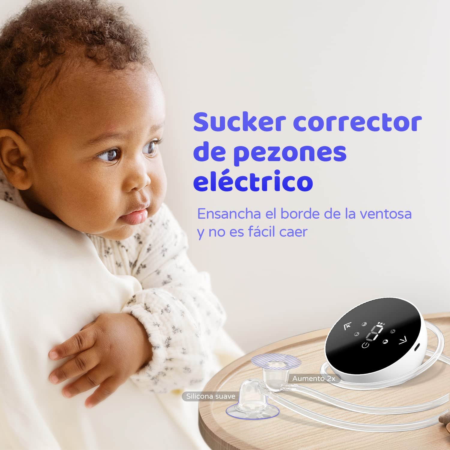 Corrector eléctrico de pezones para pezones planos o invertidos, bomba de pezón portátil, extractor de pezones invertido, extractor de pezones recargables, pezones hundidos y cortos, masaje de