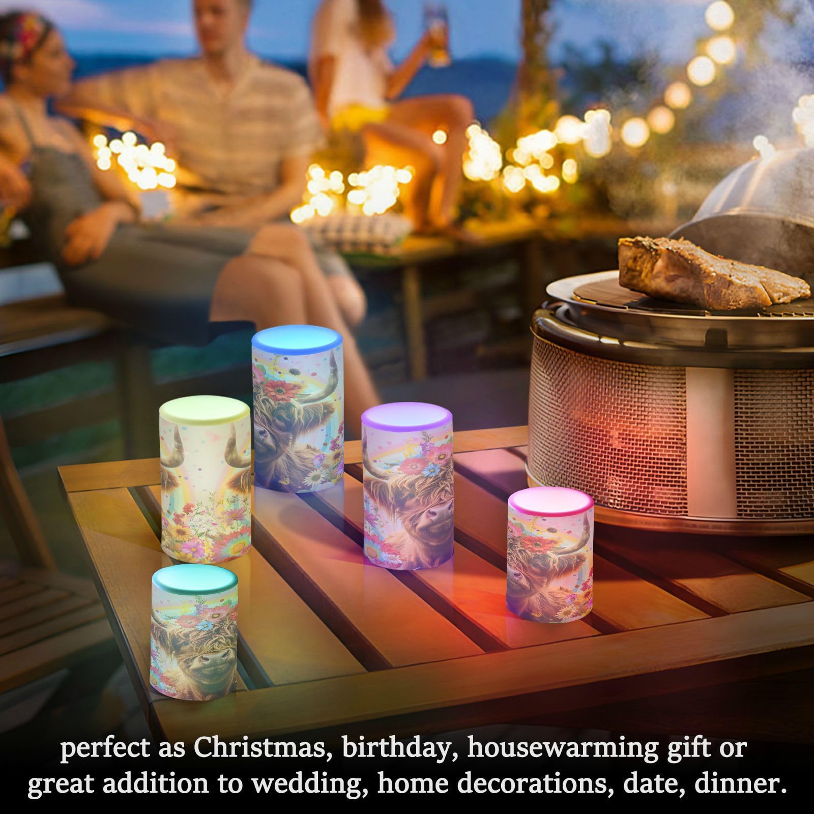 Mnsruu Flickering Flameless LED Candles with Remote Timer - Set of 2 Battery Operated Winter Home Decoration — view 133