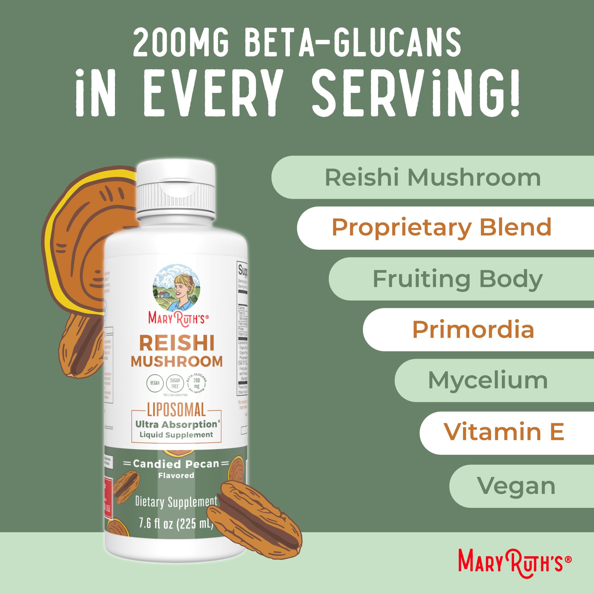 MaryRuth's Reishi Mushroom Supplement, 15 Servings, Full Spectrum, 7.6 oz — Amazon image 7