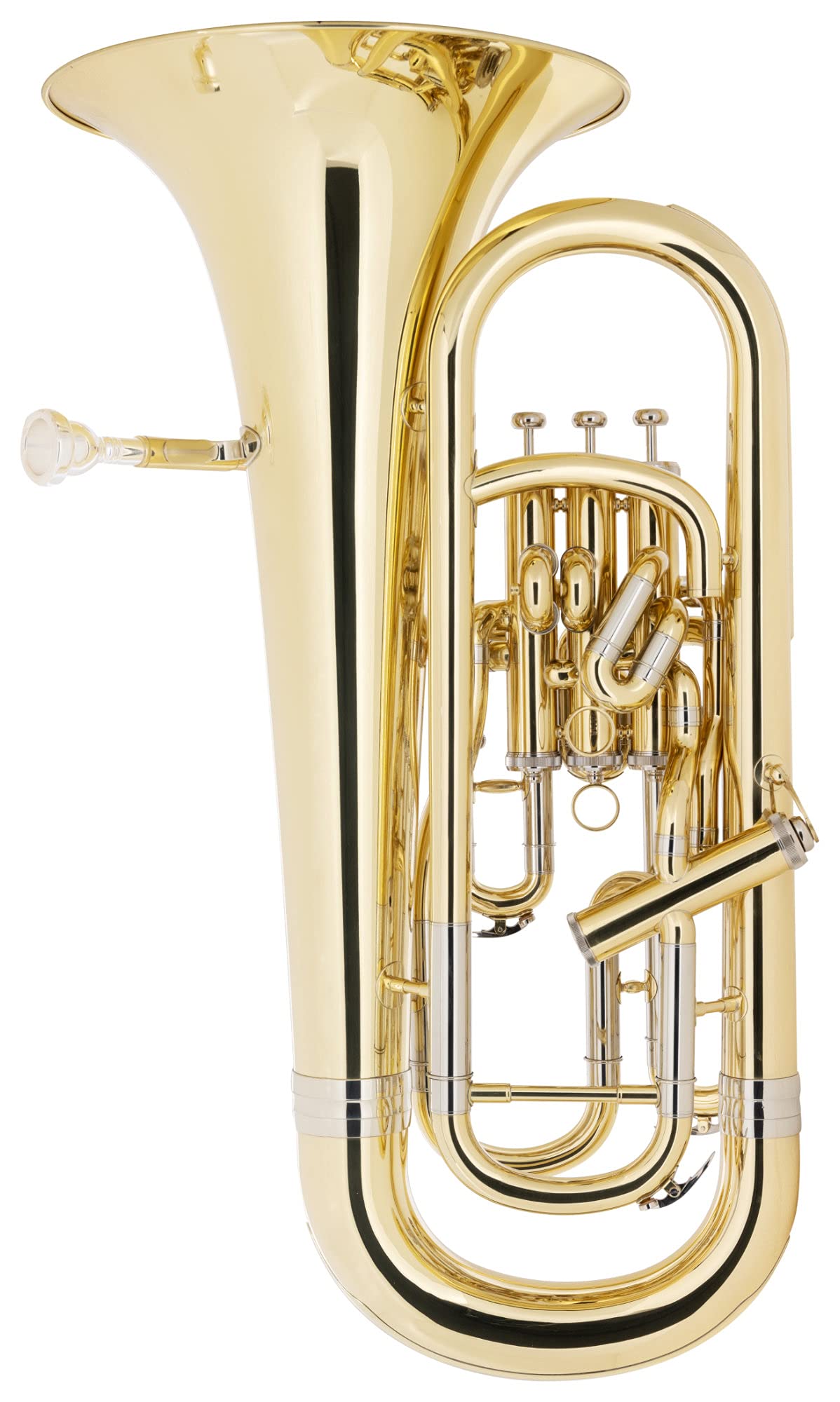 Classic Cantabile EU-1131L Euphonium compensé - en laiton, verni - accord : Sib - diamètre du pavillon : 300 mm - perce : 14 mm - 4 pistons - avec étui et embouchure