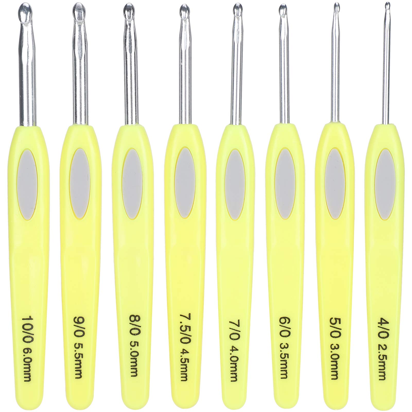 8pcs Crochet Hooks Ergonomic, 0.1-0.24in Inline Jamaica