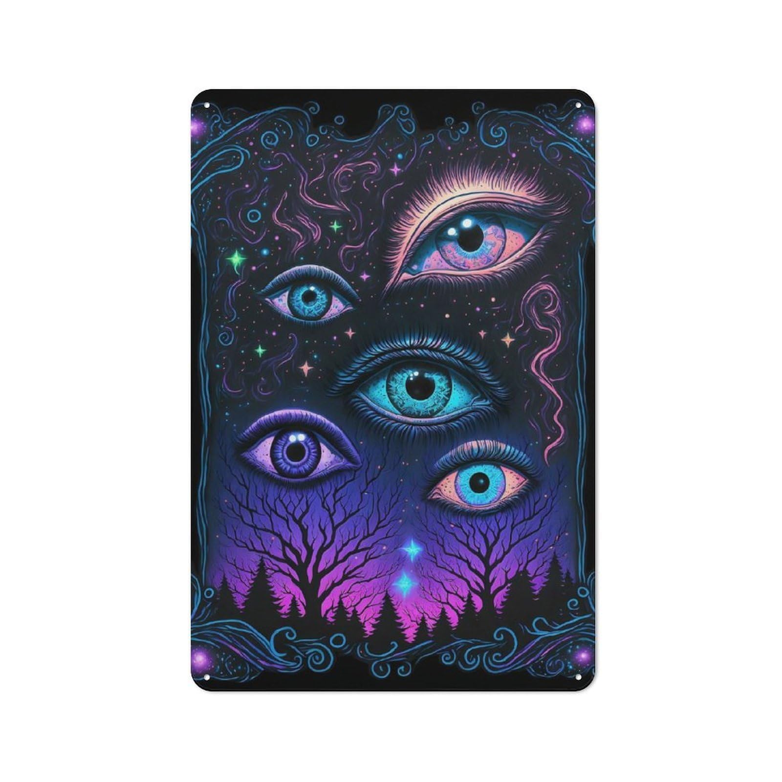 Junmoney Esoteric Vision Metal Wall Sign 30X20cm, Rustic Decor For Home Bar Wall, Gift Idea At Christmas For Hosts Who Enjoy Retro Interiors
