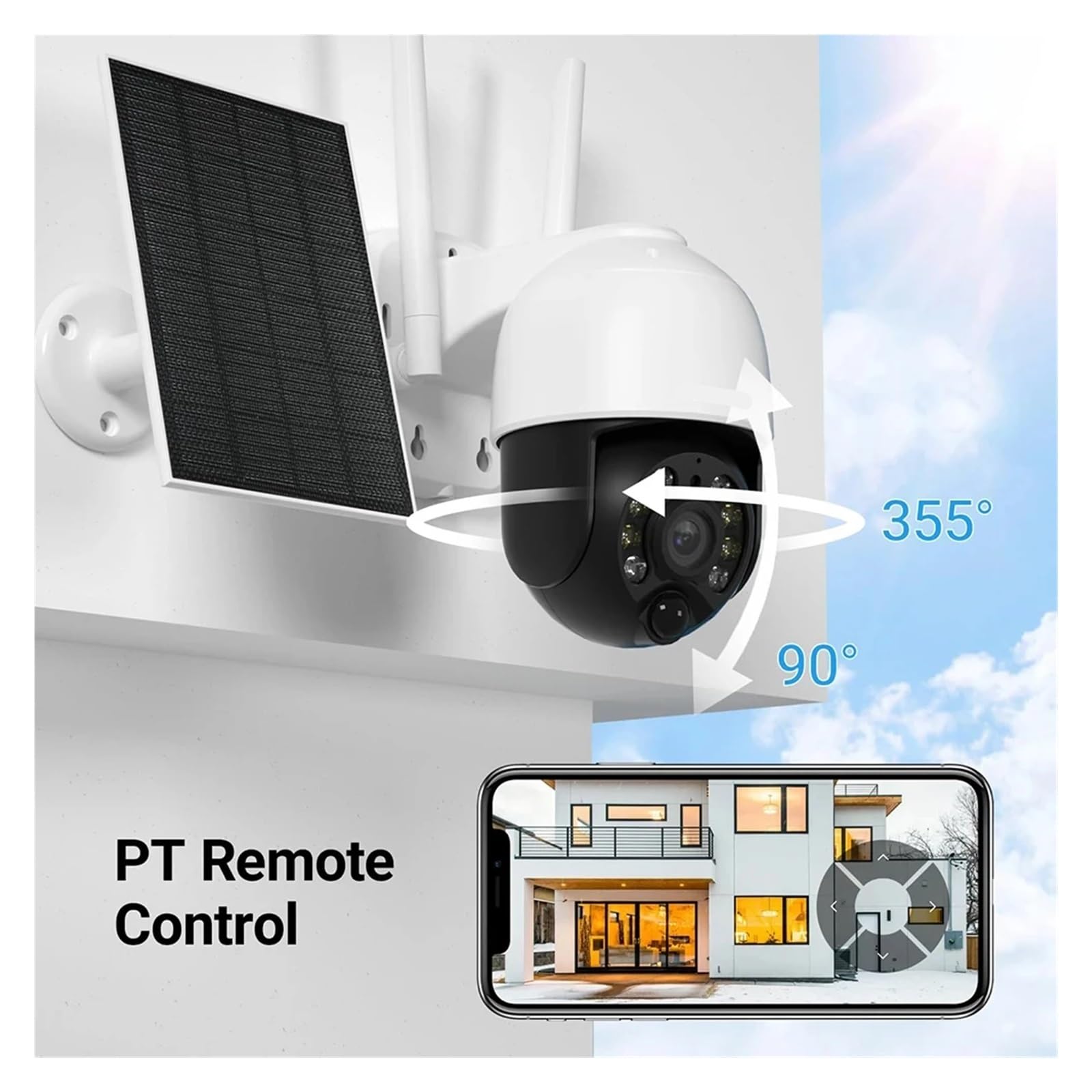Telecamera di sicurezza WiFi solare da 4 MP 2K