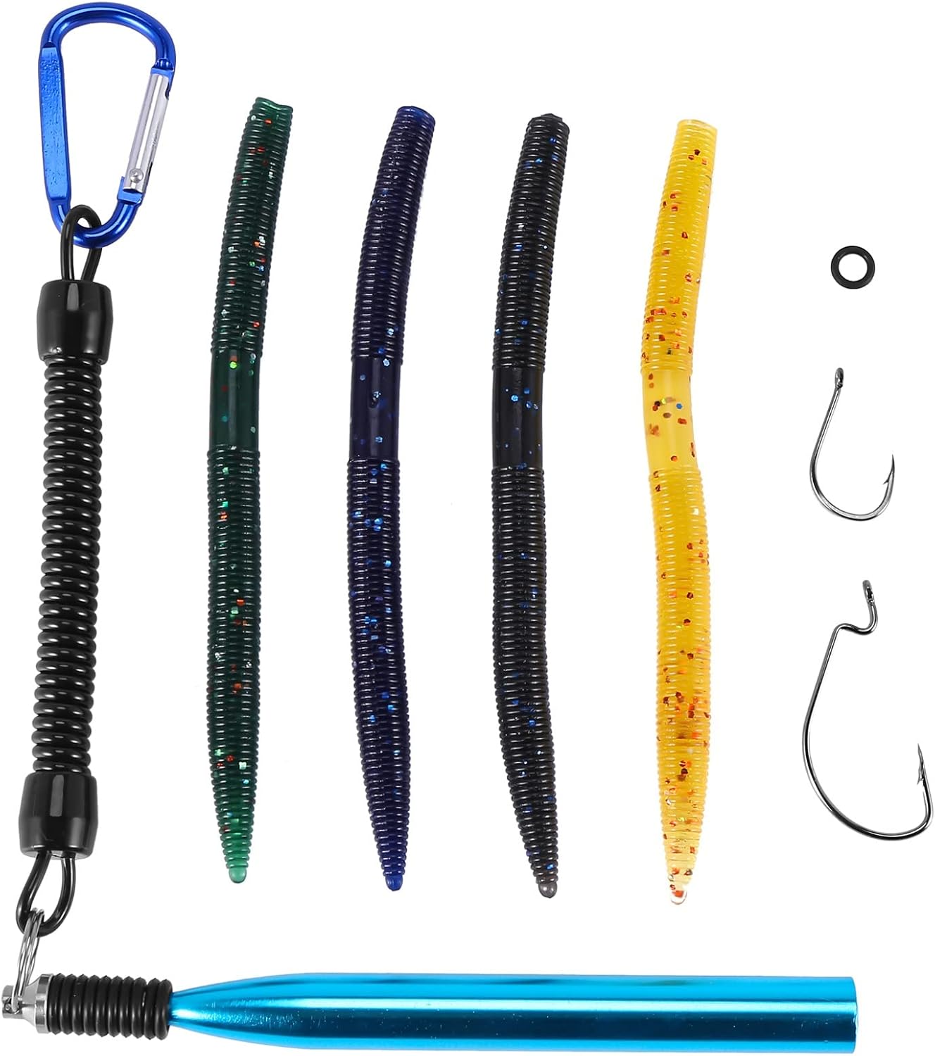 Tbkoly Fishing Lure Kit Soft Silicagel Baits Trout Fishing Worms Lures