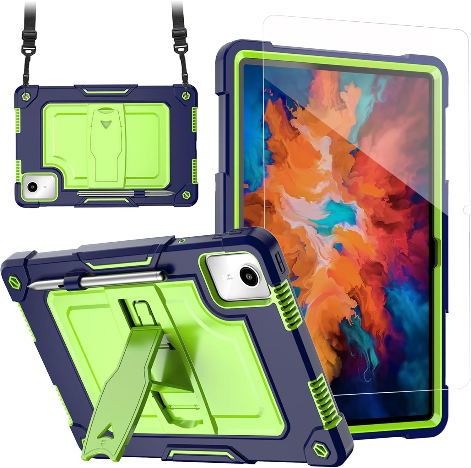 Case for Lenovo Tab M11 11 inch TB330FU/TB330XU, K11 LTE TB330XU, Xiaoxin Pad 2024 TB331FC Tablet Case with Screen Protector, Black