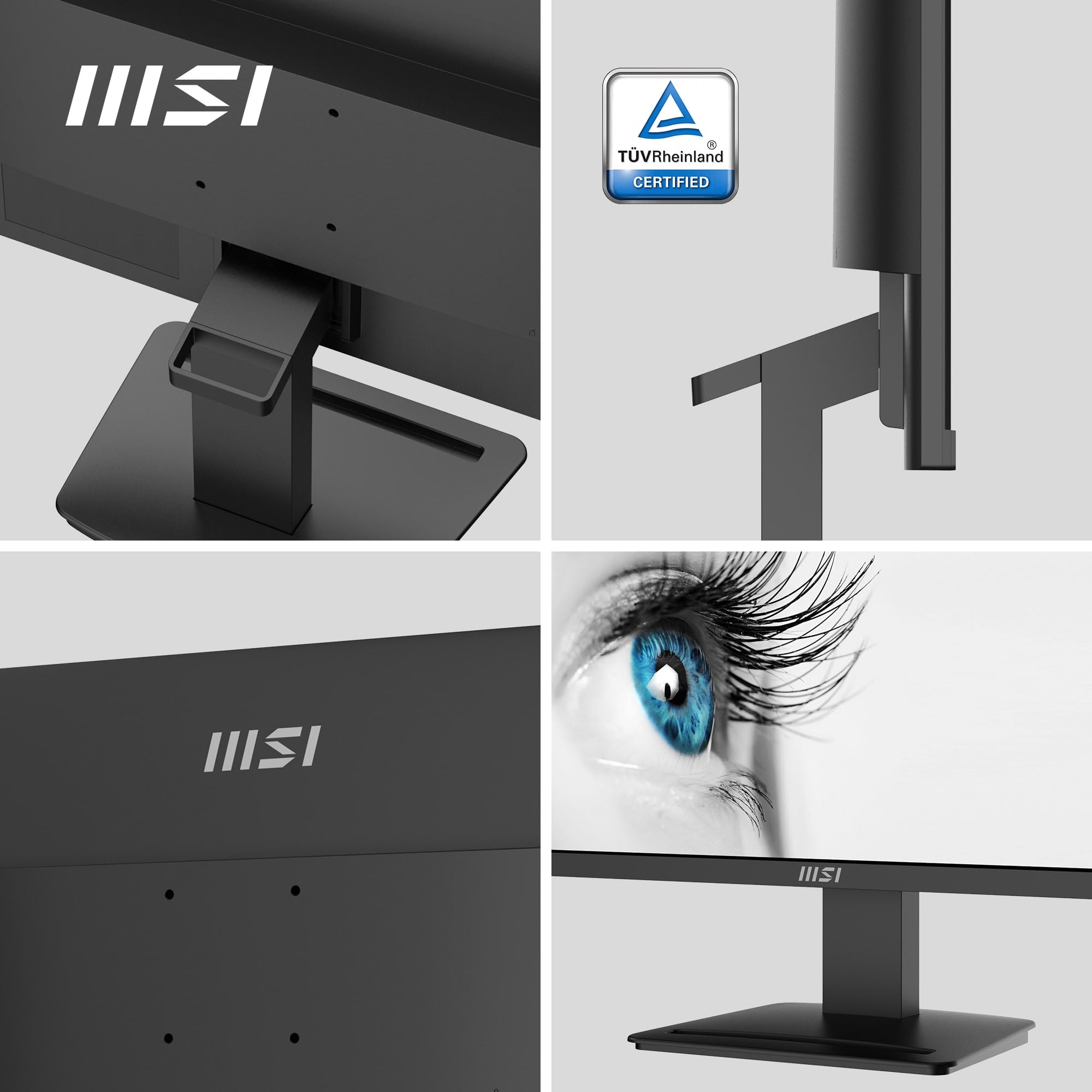 MSI PRO MP2412DE 23,8 Zoll Full HD Office Monitor - 1920 x 1080 VA Panel, 100 Hz, augenfreundlich, VESA montierbar, Display Kit Support, neigbar - HDMI 1.4, DP 1.2a