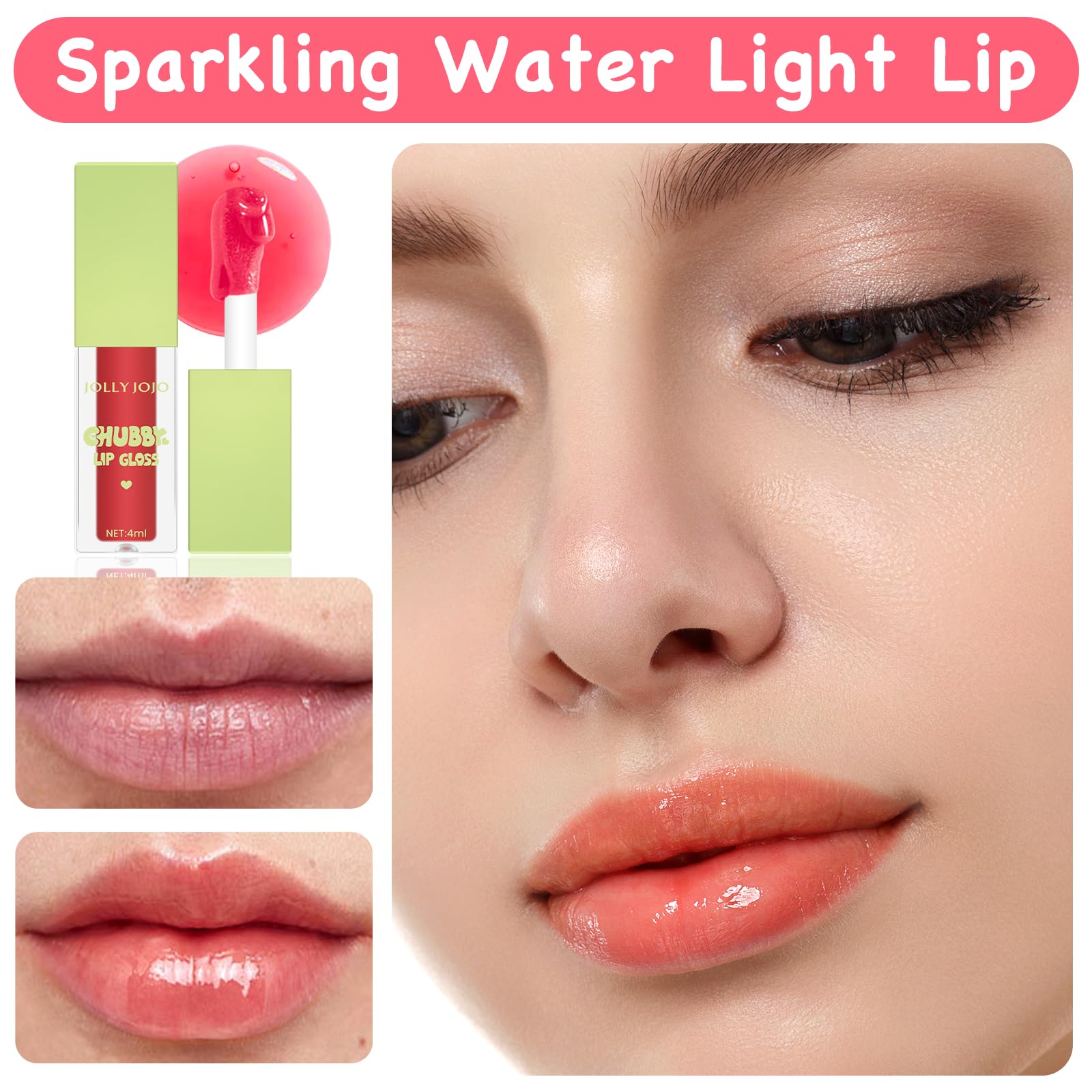 Leogony 3PCS Fat Oil Lip Gloss, Long Lasting Moisturizing Fat Oil Lip Gloss, Glitter Plumping Fat Lip Oil Set - Image 3