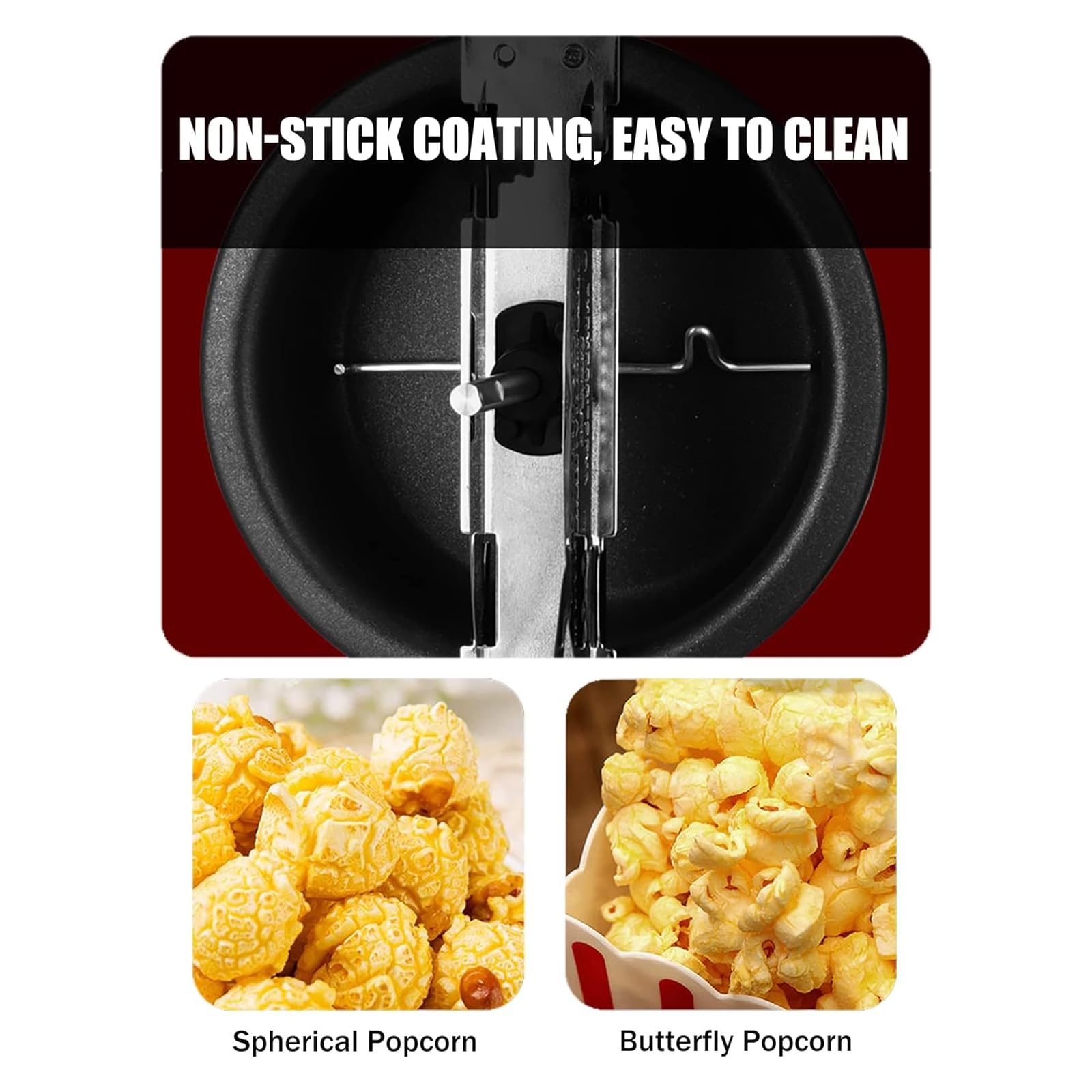 Macchina per Popcorn retrò da 330 W, Macchina per Popcorn Senza Olio, Macchina per Popcorn ad Aria Calda con Finestra panoramica per Home Cinema, Ce/Fcc/CCC/Pse