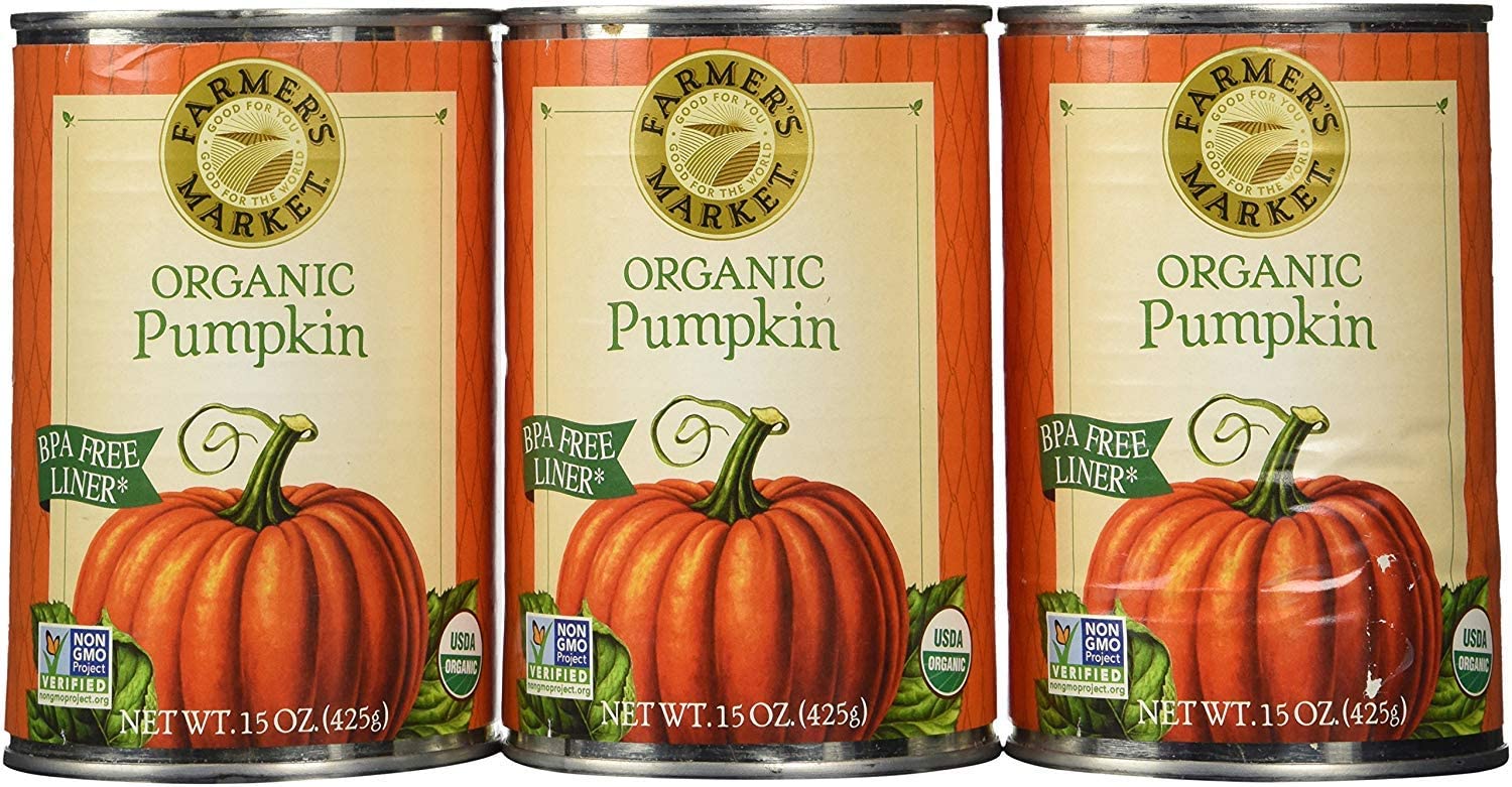Amazon.com : Farmers Market Pumpkin Puree 100% Organic 3x15oz ...