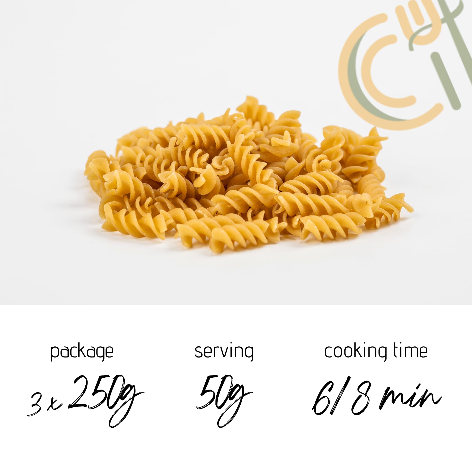Fusilli Cheto Low Carbon Pasta Corta Pack de 5 unidades SOKETO con poco carbohidratos para dieta cetogénica (5 x 250 gr)