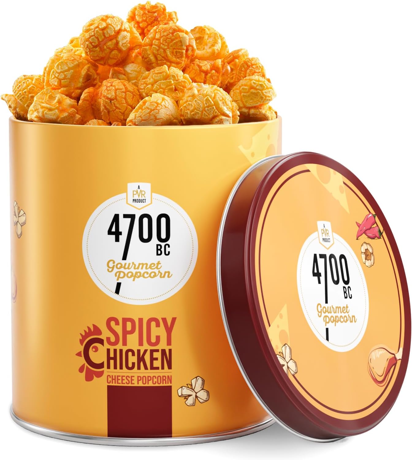 4700BC Gourmet Popcorn, Spicy Chicken Cheese Popcorn, Tin, 50g