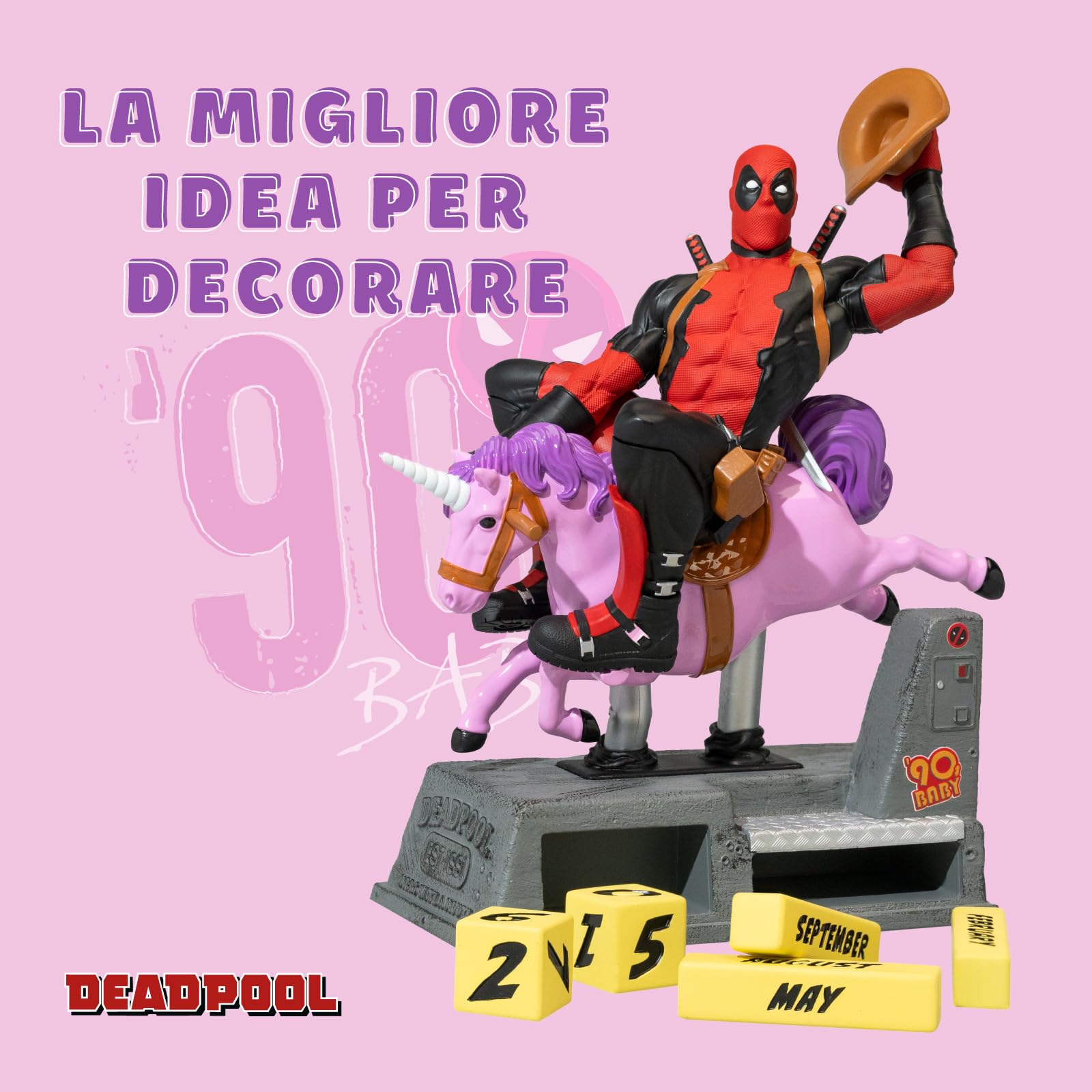 Grupo Erik Calendario Perpetuo Marvel Deadpool 3D - Calendario da Tavolo Perpetuo | Decorazione da Scrivania per Fans: Personaggi Marvel Gadget 17 x 21 x 9,5 cm