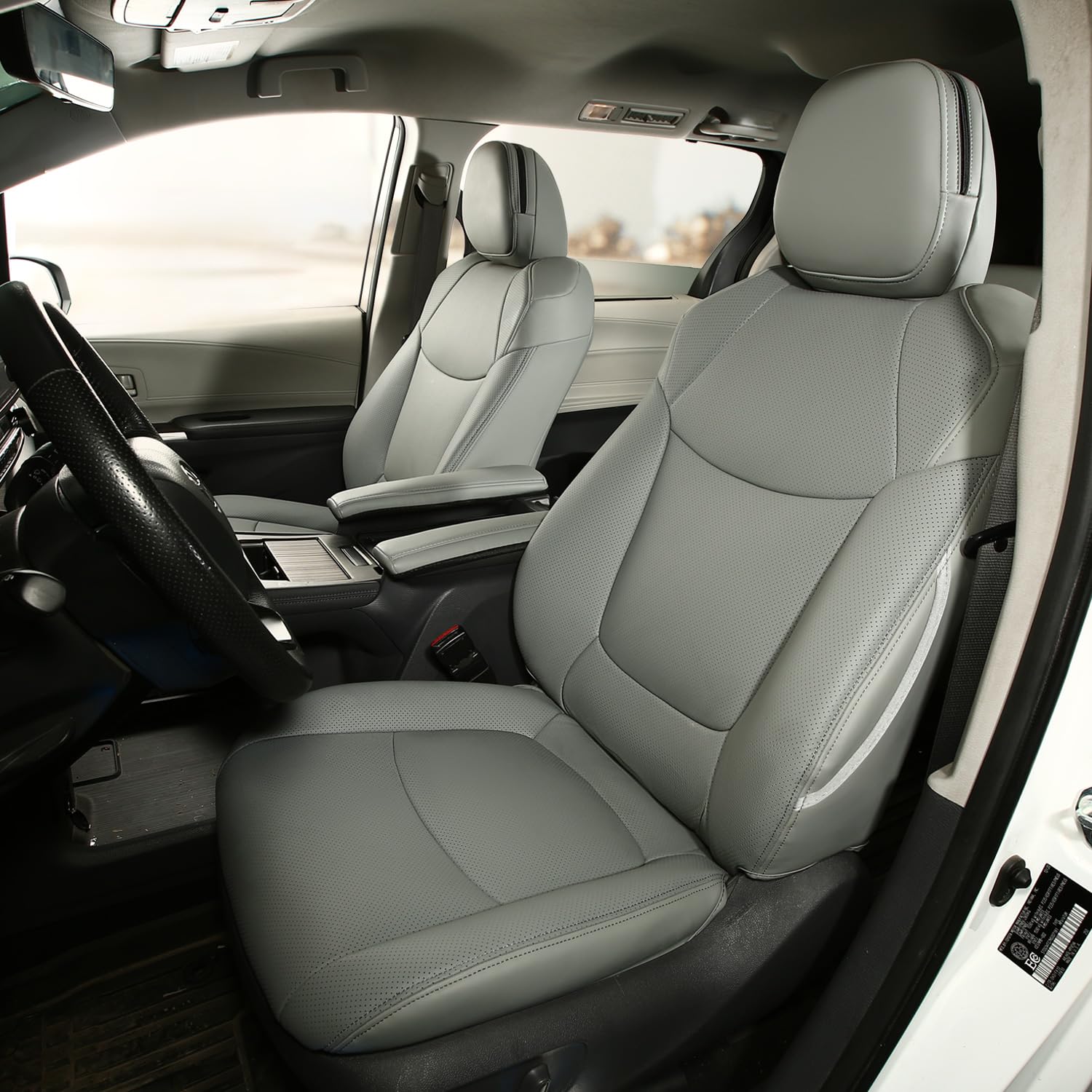 Dangdangdang Leather Seat Covers (Gray, 8-Passenger)