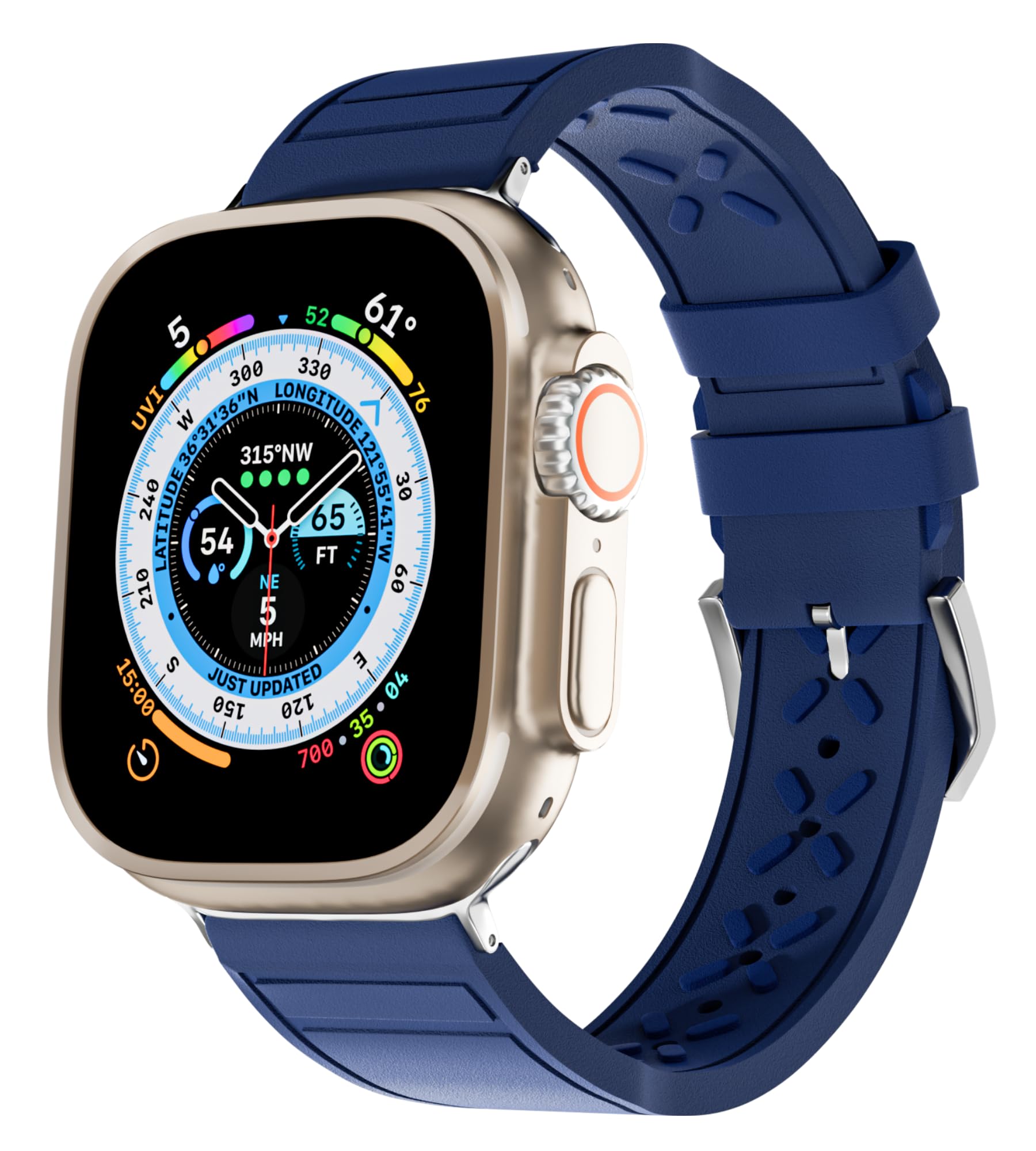 OUTVI Sport Band for Apple Watch 49mm Ultra 2 Series 9 8 SE 2 45mm 44mm 42mm 41mm 40mm 38mm FKM Fluororubber Sturdy for iWatch 7 6 5 4 3 2 1 Women Men