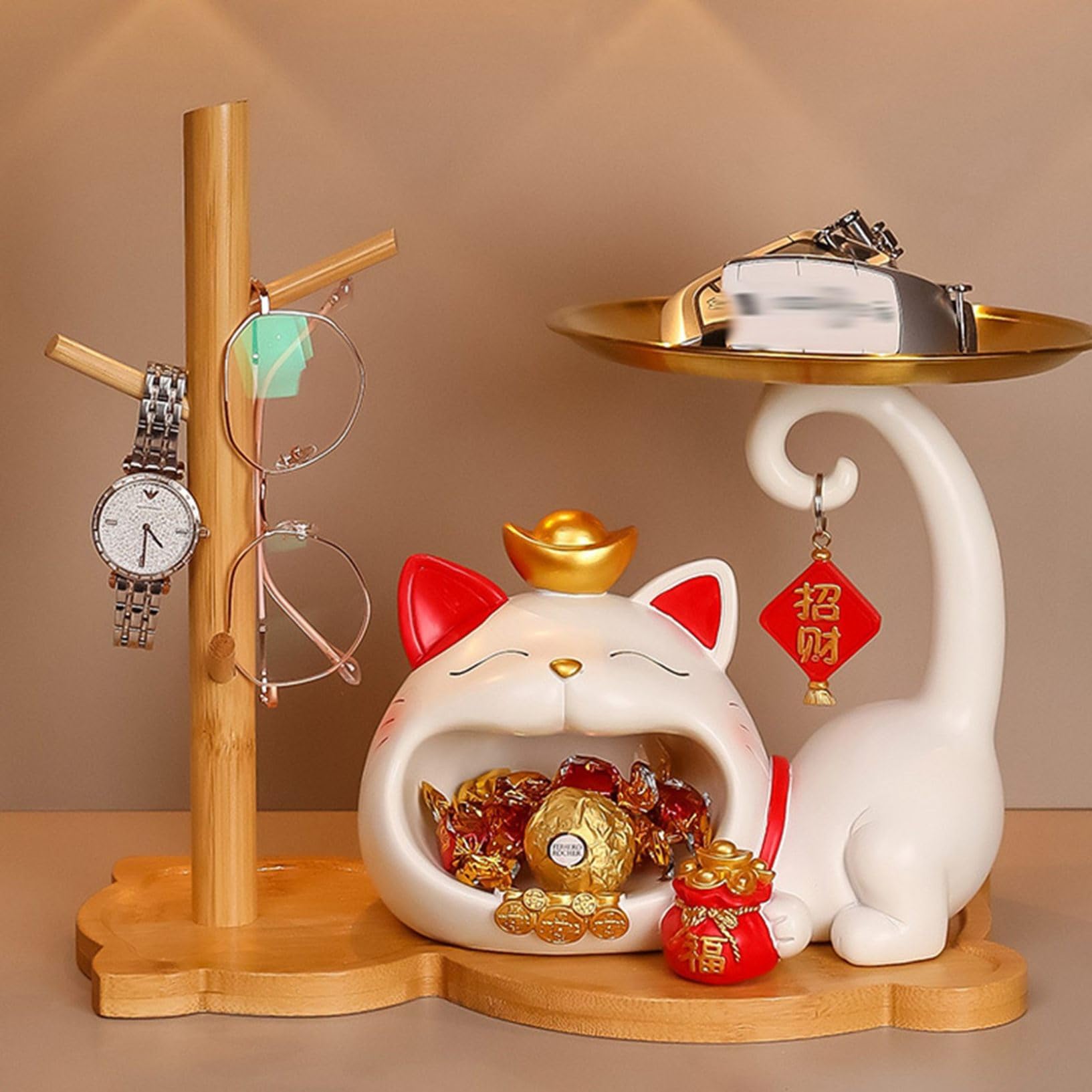 家の玄関の鍵収納盤招き猫収納置物 leo-07117-1.jpg