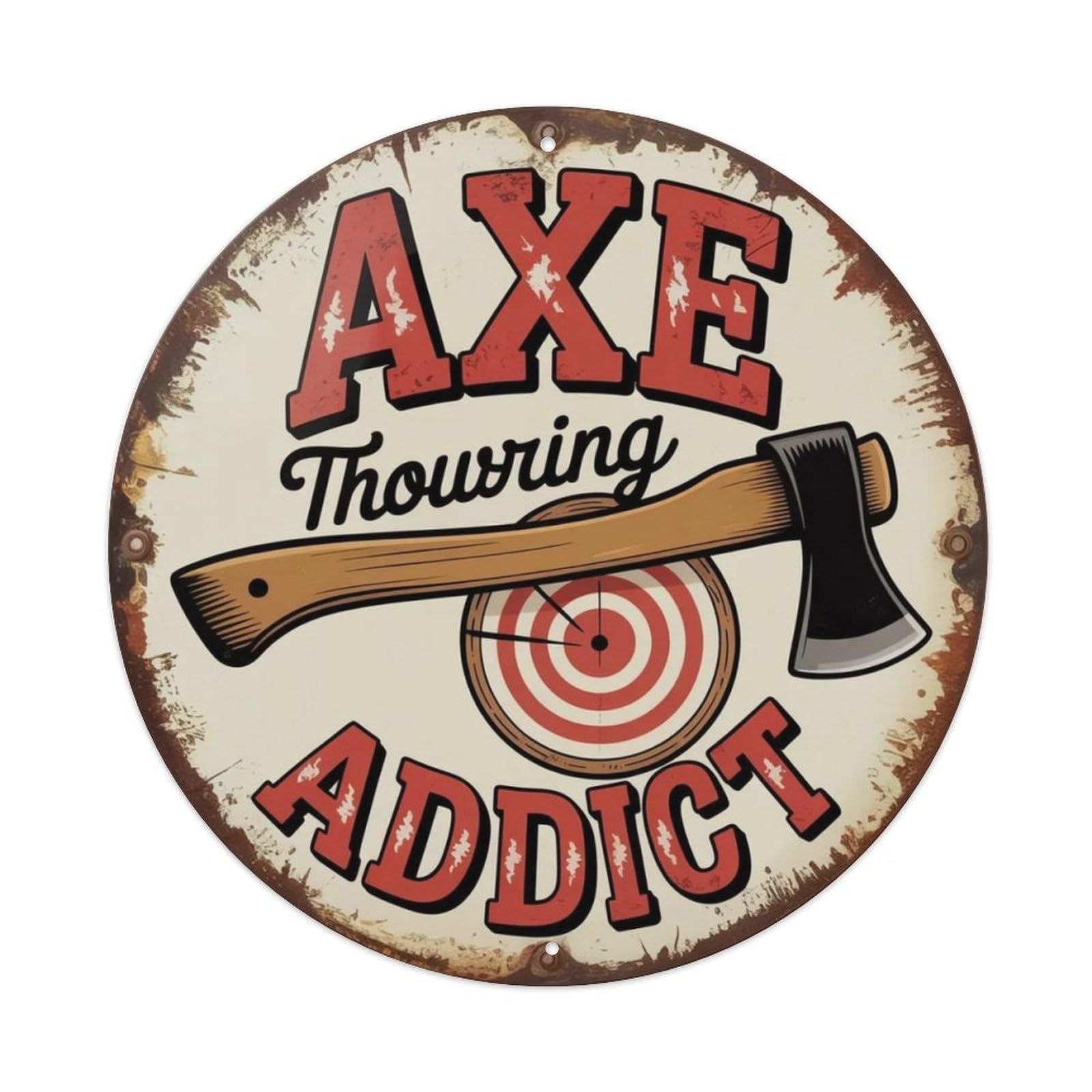 Axe Throwing Metal Tin Sign Plaque