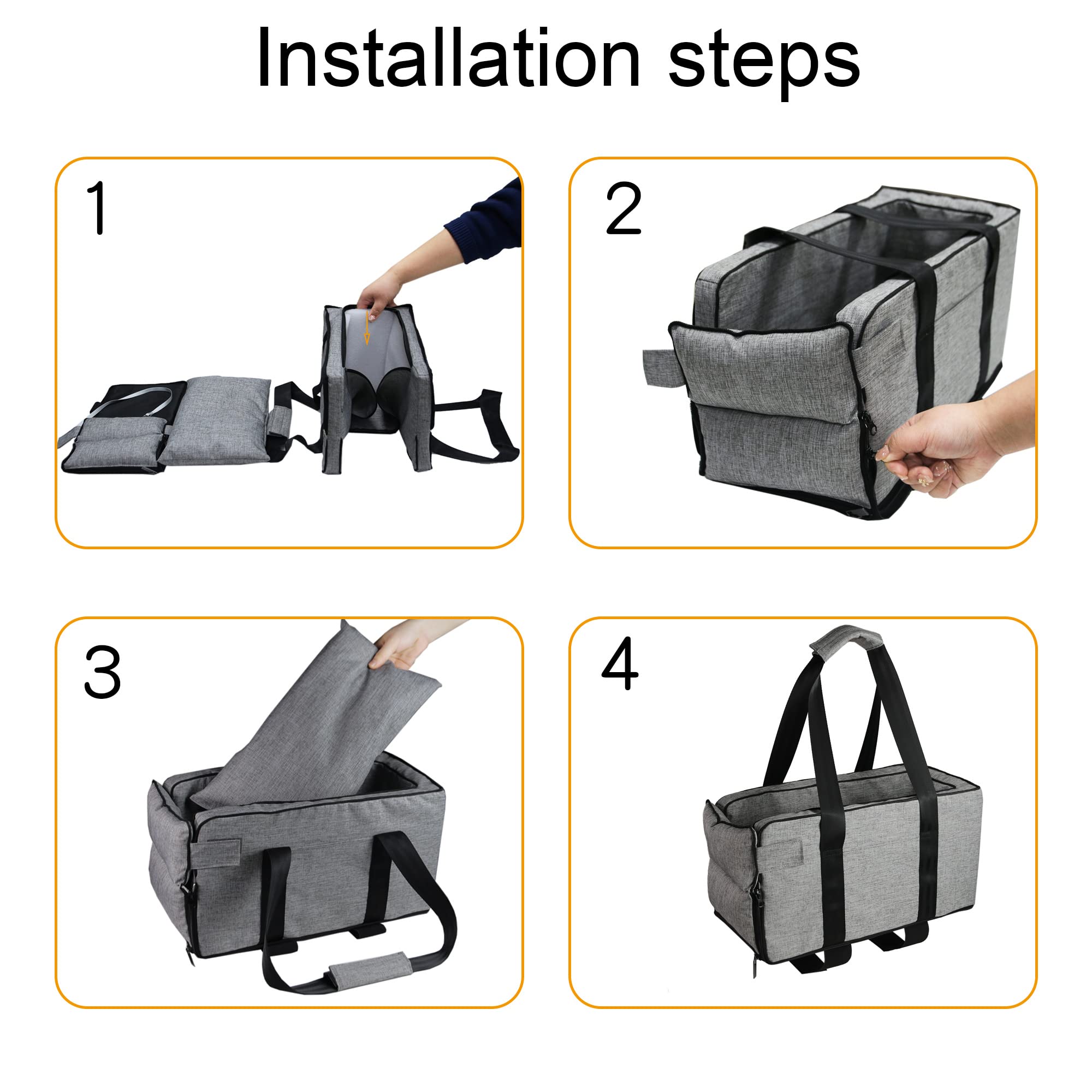 Consolle per cani Seggiolino auto per cani e cani su console Bracciolo per cani e gatti Booster Seat sul bracciolo auto con cinghie di sicurezza Impermeabile Pet Car Seat Borsa da viaggio per cani di