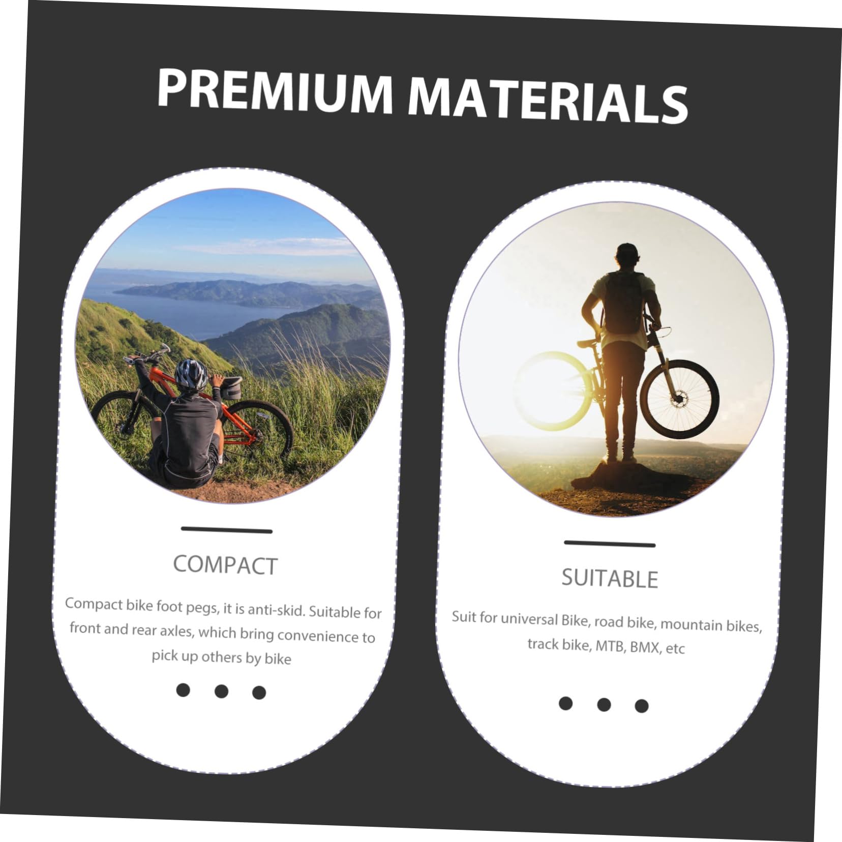 KESYOO 2pcs Foot Bike Peg Black Bicycle Foot Stands Peg Steel Folding