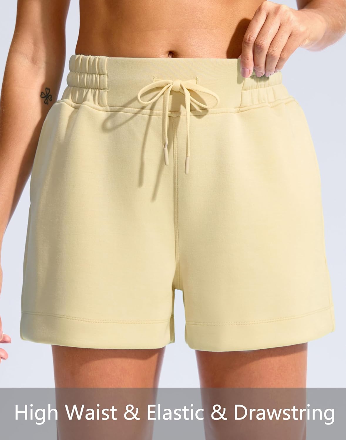 Soothfeel Women's Sweat Shorts High Waisted Drawstring 3" Athletic Workout Gym Summer Comfy Soft Lounge Casual Shorts - Image 5