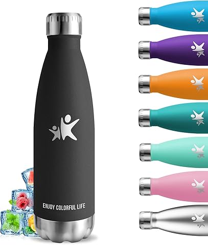 Botella Termica- 500ml- Cantimplora, sin BPA, Botella Agua Niños, A Prueba de Fugas, Termo Cafe, Mantiene 24H Frio/12H Calor, Acero Inoxidable, Aislamiento al Vacío, para Agua, Café, Té