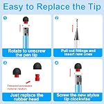 Bopomofo Stylus(5 Pcs),2-in-1 Stylus stylo pour écran tactile,Universal Styles Haute Sensibilité,Métal Barrel Disc & Conseil en caoutchouc, pas de charge, convient pour les tablettes Nintendo Switch/iPhone/ipad/Android