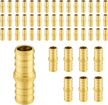 50-Pack Niikappu PEX Fittings 1/2" x 1/2" Pex Straight Coupling