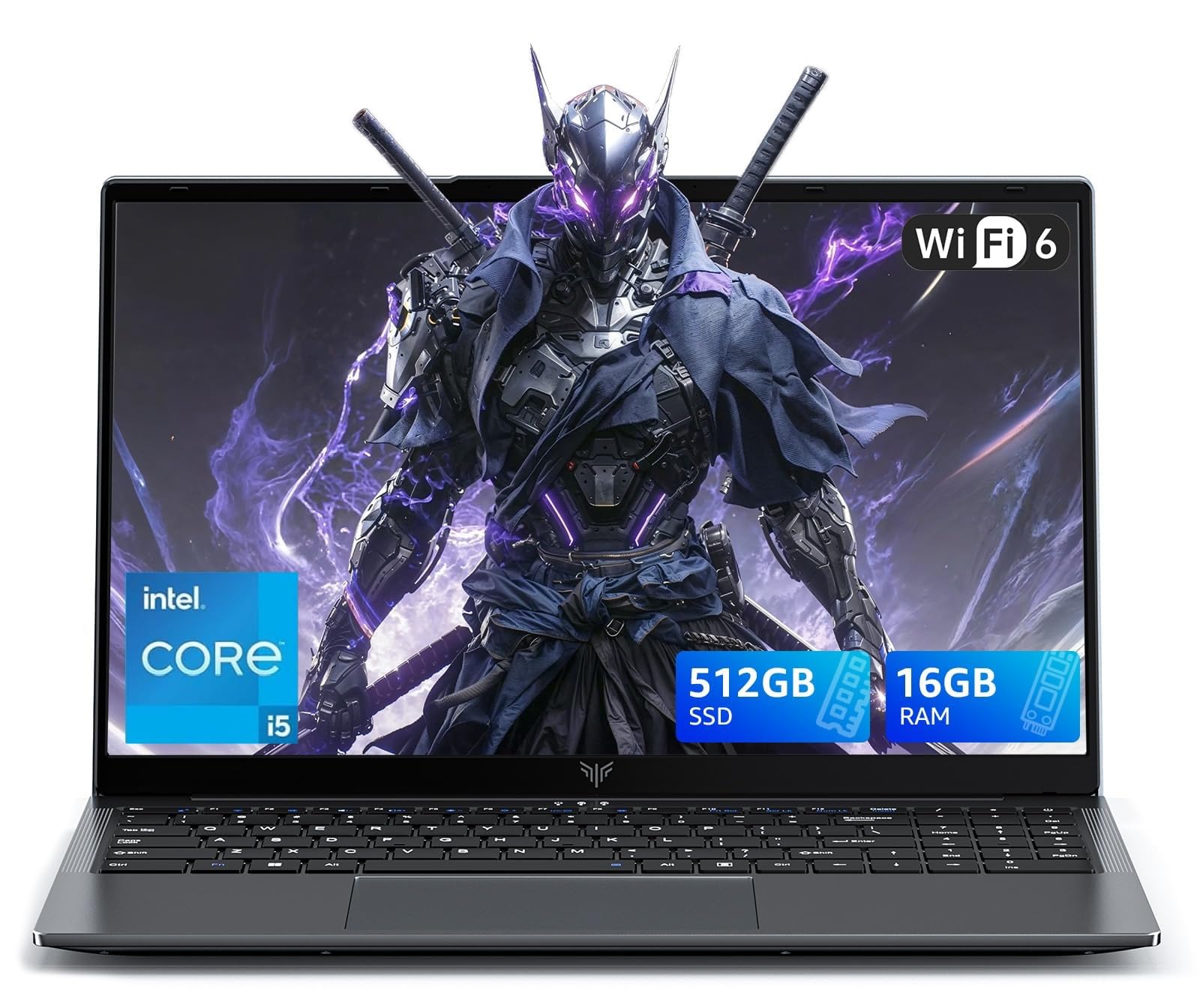 15.6 inch Gaming Laptop with 12th Core i5-12600H Processor up to 4.50 GHz (Beat Ryzen 7 6800H) 12C(4P+8E)/16T - 16GB RAM DDR4*2 + 512GB M.2 PCIe 3.0 SSD, 1080P FHD,BT5.2, USB3.2, Type-C,WiFi 6