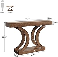 Vista 2 de Tribesigns 43.31-Inch Farmhouse Console Table for Entryway, Unique Narrow Sofa Table Behind The Couch with Curved Legs for Living Room, Hallway