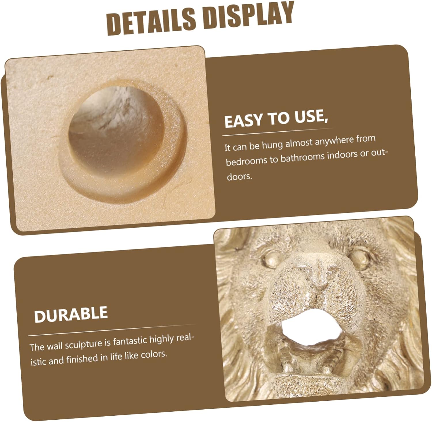 Elegant Lion Head Fountain Nozzle Outdoor Pool Decor Versatile Wall Hanging Decor Sprayer