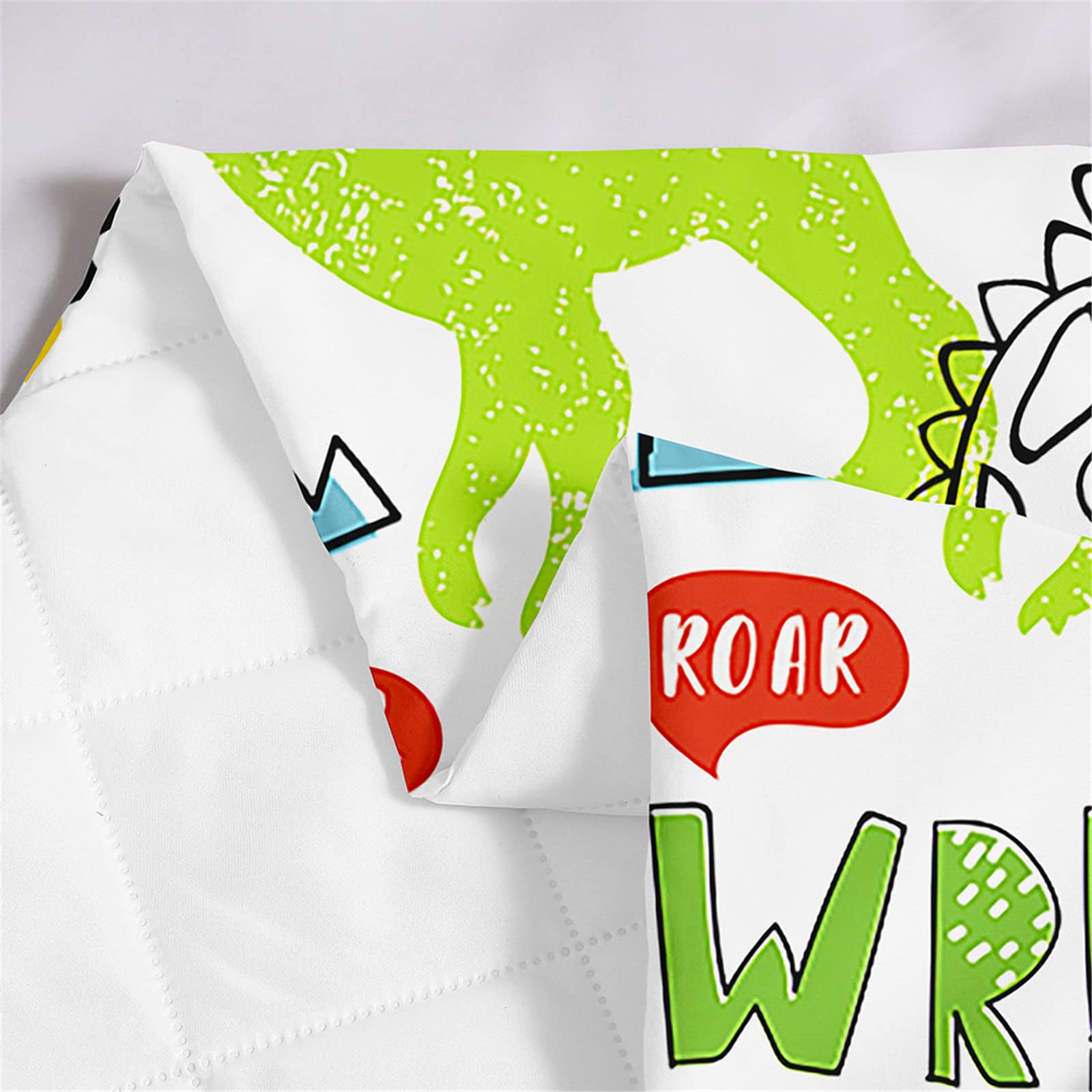 Colcha Acolchada 3D Dinosaurio Arco Iris - Cubrecama Gofrado Suave Para Cama Individual O Matrimonio (220x240cm, Multicolor)