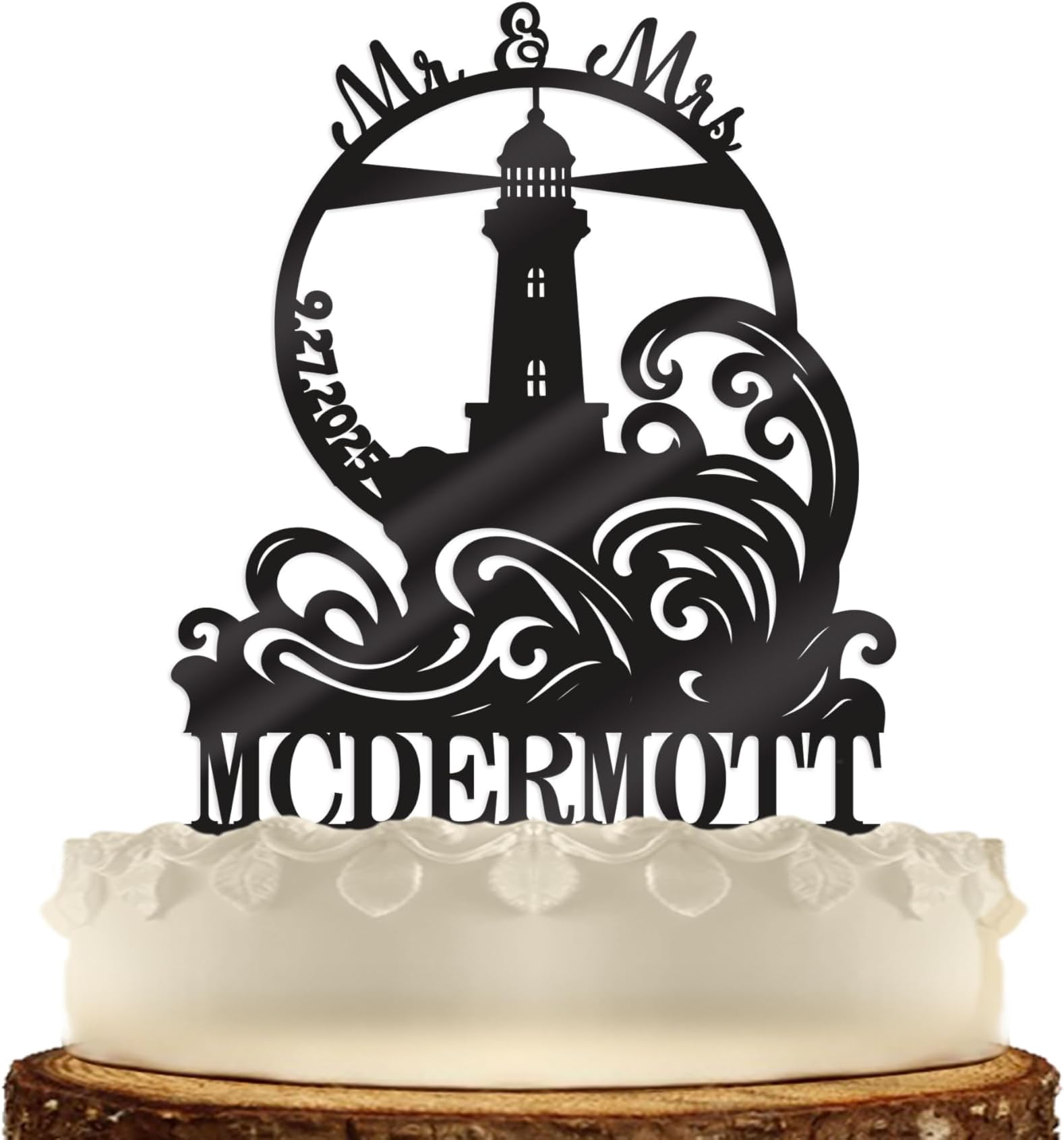 Lighthouse Nautical Wedding Cake Topper Beach Weddings Unique Ocean