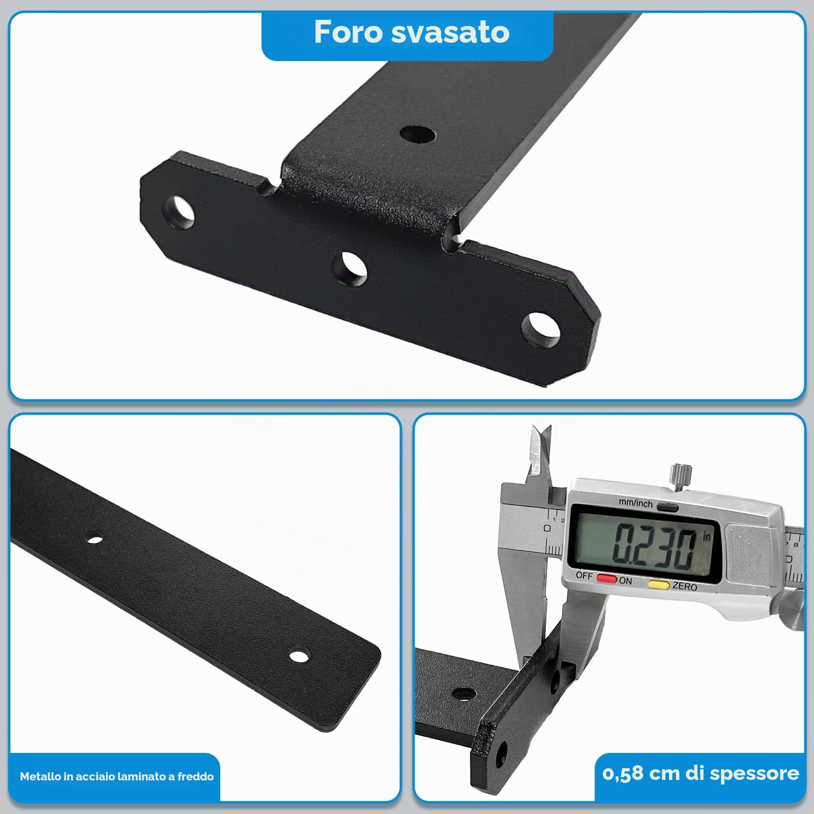 Staffe per Mensole Pesanti 80kg Reggimensola a Scomparsa, Supporto Metallo Nero 3,8cm per Mensola 25-30cm, Staffe Angolari Invisibili, Reggimensola Carichi Pesanti