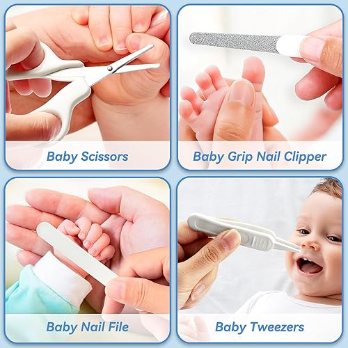 Miniatura 4 de Kit de cuidado de la salud y aseo del bebé, 14 en 1, juego de seguridad para bebés recién nacidos, juego de cuidado de la salud con cepillo para el