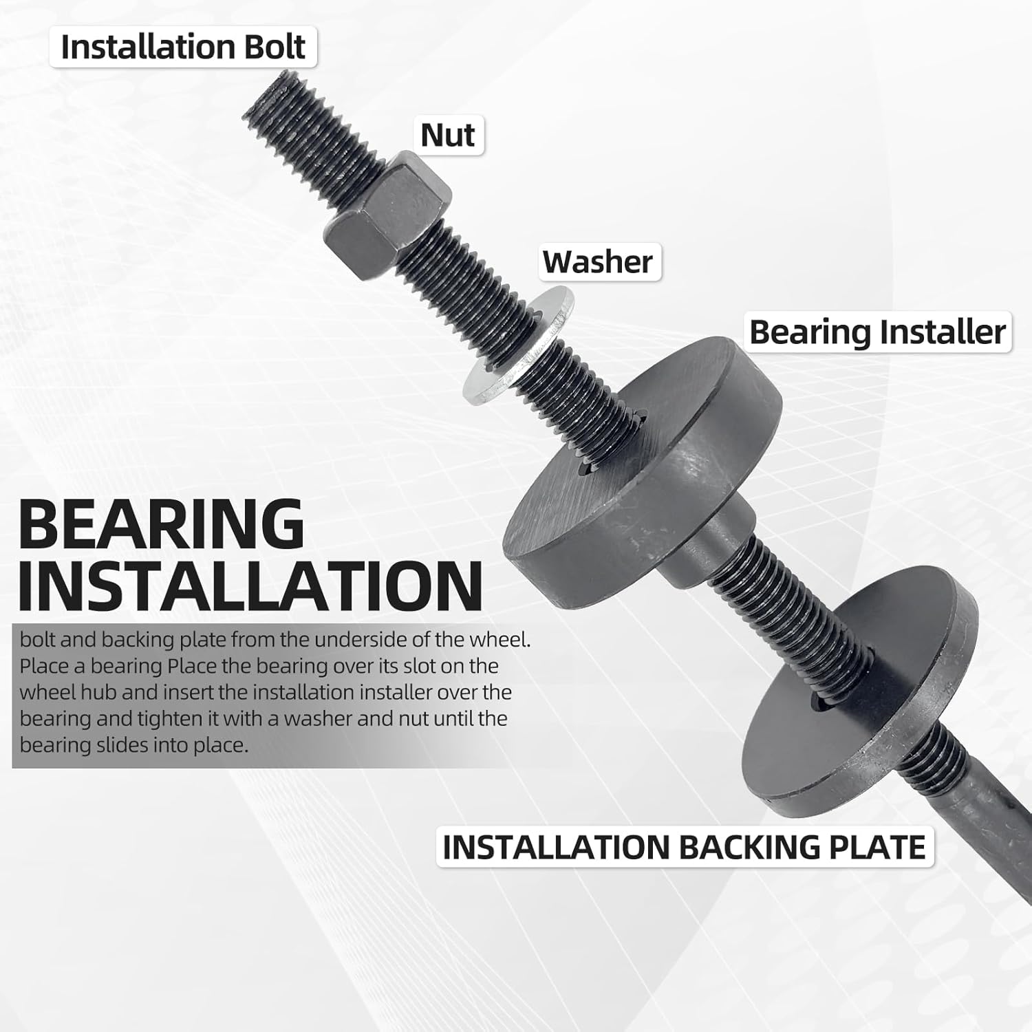 Motorcycle Wheel Bearing Puller Tool Kit fit for Most Harley Davison Motorcycles from 2000, Wheel Bearing Removal and Installation Tool for 3/4" 1" 25mm Bearings