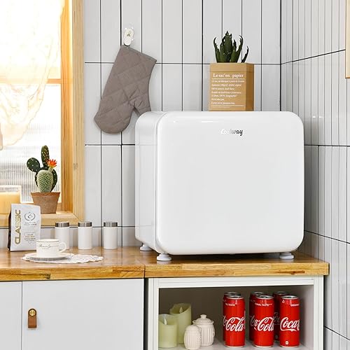 Miniatura 2 de COSTWAY Mini refrigerador de 1.6 pies cúbicos, refrigerador compacto con descongelación automática, puerta reversible individual, termostato
