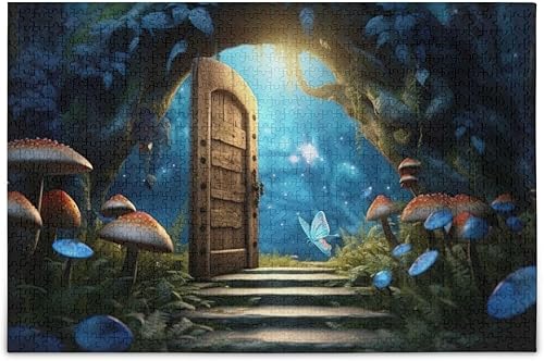 Rompecabezas de 500 piezas con forma de hongo misterioso para adultos, rompecabezas educativos de aprendizaje, juguetes familiares difíciles y